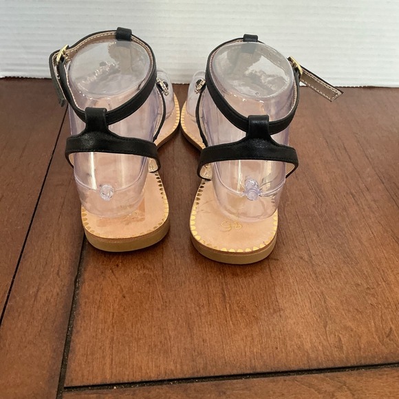 Lilly Pulitzer Women Black Embellished Jeweled Thong Sandals Flat Ankle Strap 6 - Picture 3 of 7